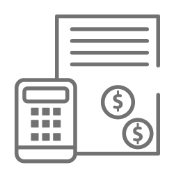 Calculator and bill icon